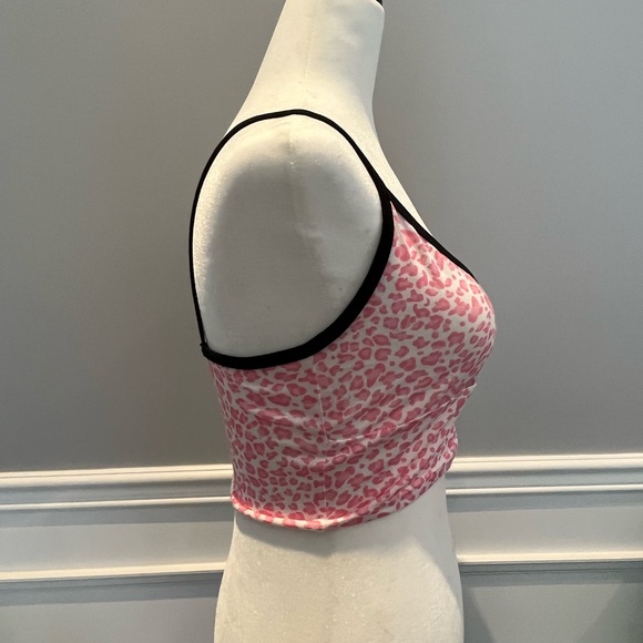Shein Pink/white/black leopard print, crop, tank top, size XS - Picture 3 of 4